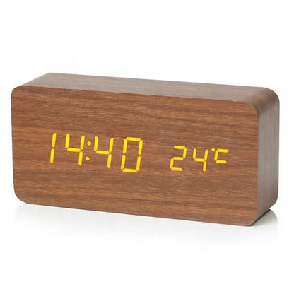 Horloge BoisÉco – Réveil Numérique en Bois avec Affichage LED