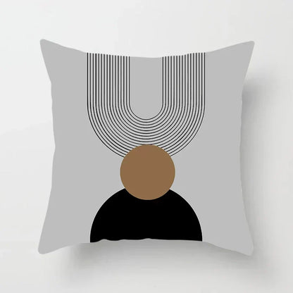 Aurum Housse de coussin - Housse de coussin moderne noir et blanc avec impression artistique abstraite