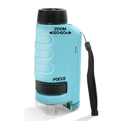 Microscope pour enfants 60-120x avec caméra et 8 lumières LED - Loupe éducative pour jeunes explorateurs