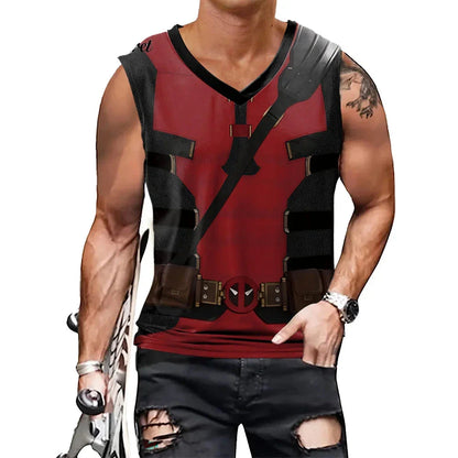 Débardeur de compression inspiré de Deadpool et Wolverine - Gilet d'entraînement pour la musculation Parfait pour le cosplay et les activités de fitness