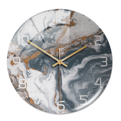 Montre murale en marbre stylé avec mécanisme silencieux