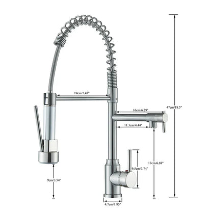 FlexiSteel – Robinet de Cuisine Pivotant 360° en Acier Inoxydable