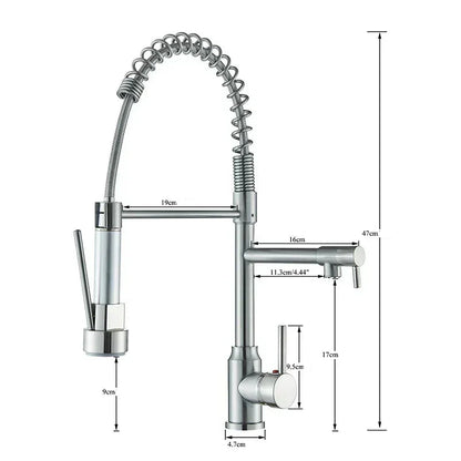 NickelFlex – Robinet de cuisine avec fonction pivotante à 360°