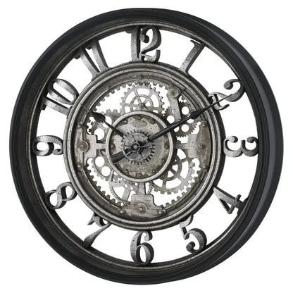 RusticGear – Horloge murale en métal avec chiffres arabes