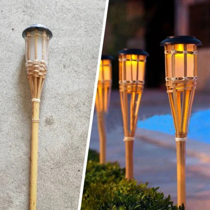 Floroux Torche Solaire Set de 5 | Lumières de jardin LED effet flamme | Fonctionnant à l'énergie solaire | Lumière décorative pour l'extérieur