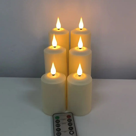 LumièresChaleureuses - Bougies Pilier LED Étanches avec Télécommande