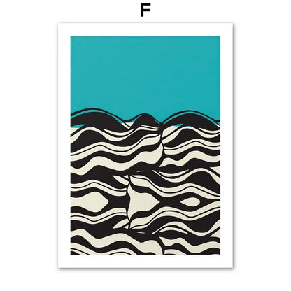 Couleur pastel Affiche abstraite Mid-Century Modern