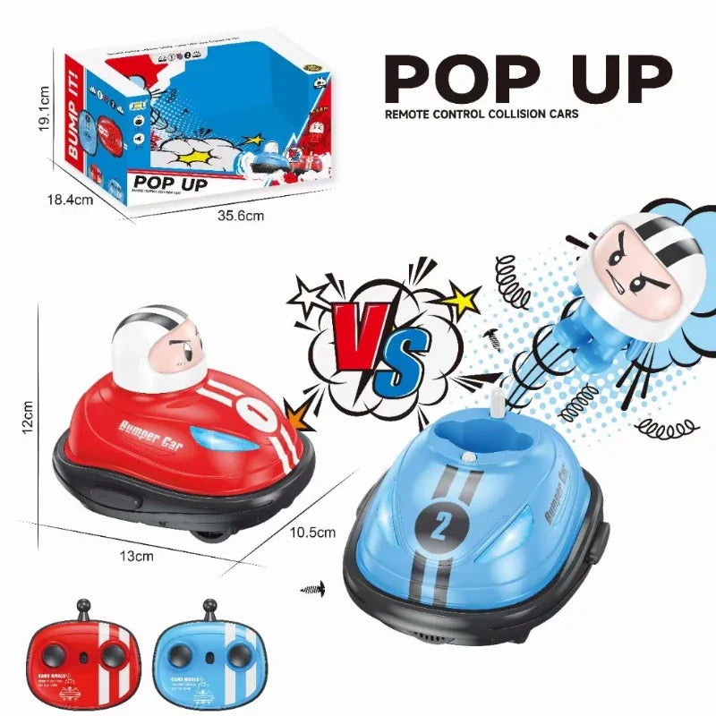 Voiture de bataille télécommandée avec poupées d'éjection 2.4G - Cadeau amusant pour enfants, pack de 2