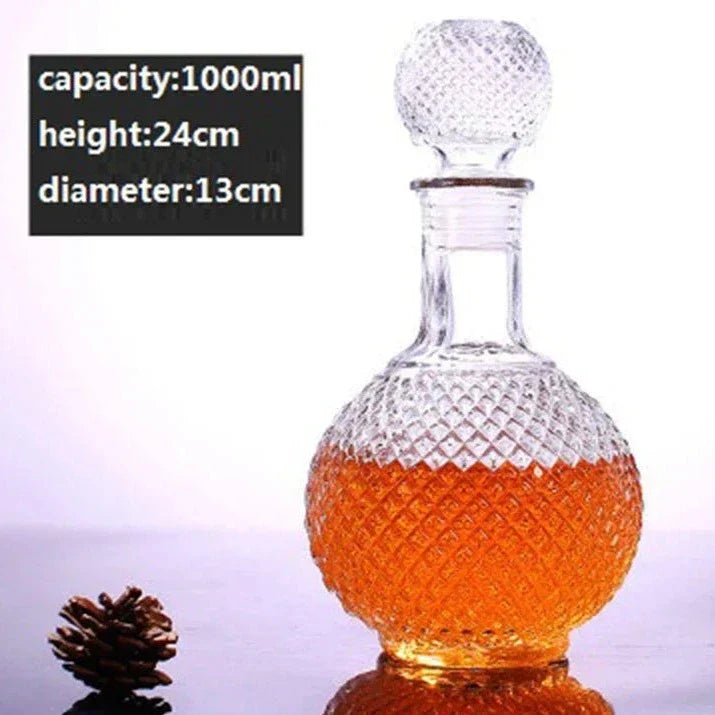 Floroux Glass Decanter Set | Elegant Whisky Decanter | Luxurious Gift Idea | For Spirits and Wine