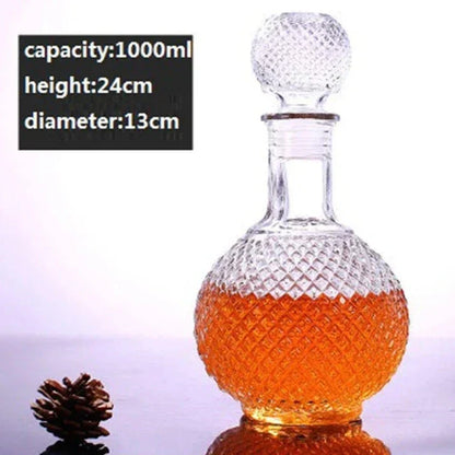 Floroux Glass Decanter Set | Elegant Whisky Decanter | Luxurious Gift Idea | For Spirits and Wine