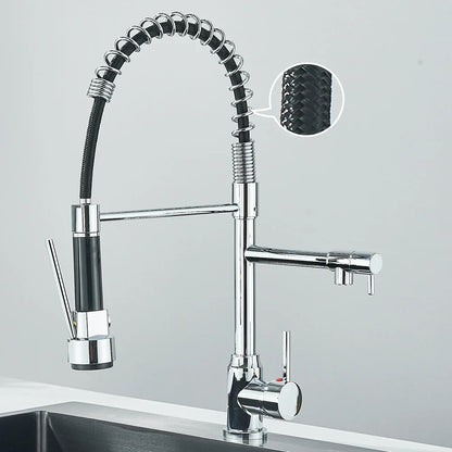 FlexiSource – Robinet de Cuisine à Double Bec avec Mélangeur