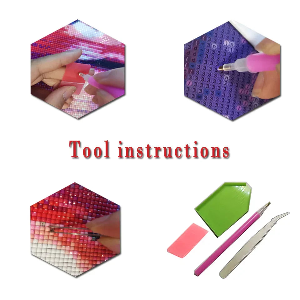 Art de peinture en diamant floral beige