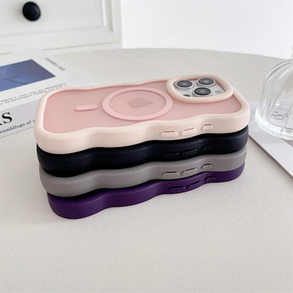 Coque de téléphone matte courbée de luxe Magsafe pour iPhone 16 12 13 14 15 Pro Max avec chargement sans fil magnétique et dos givré