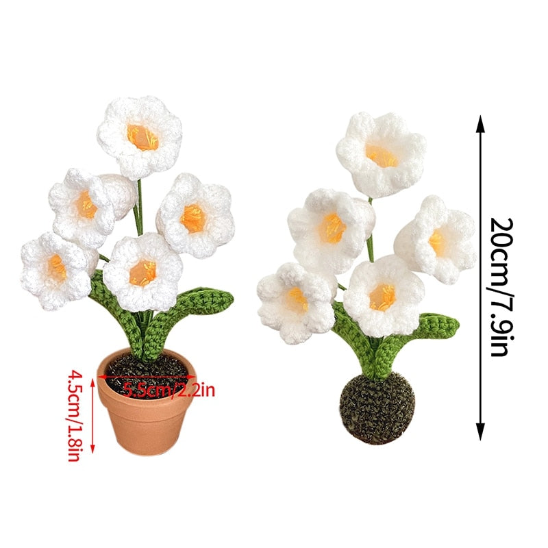 Décor de pot de fleurs au crochet fait main