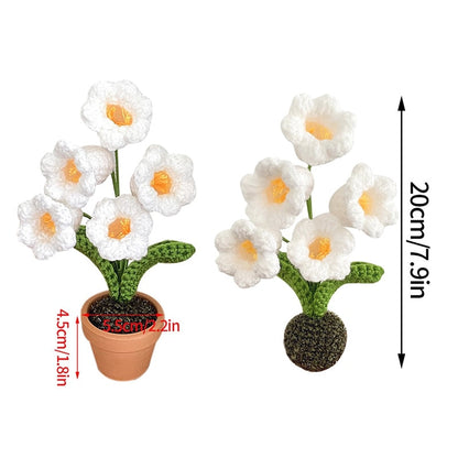 Décor de pot de fleurs au crochet fait main