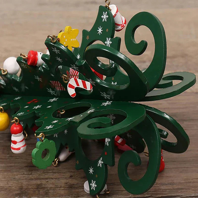 CharmTree Sapin de Noël - Décoration de Noël 3D en Bois Fabriquée à la Main