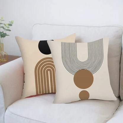 Aurum Housse de coussin - Housse de coussin moderne noir et blanc avec impression artistique abstraite