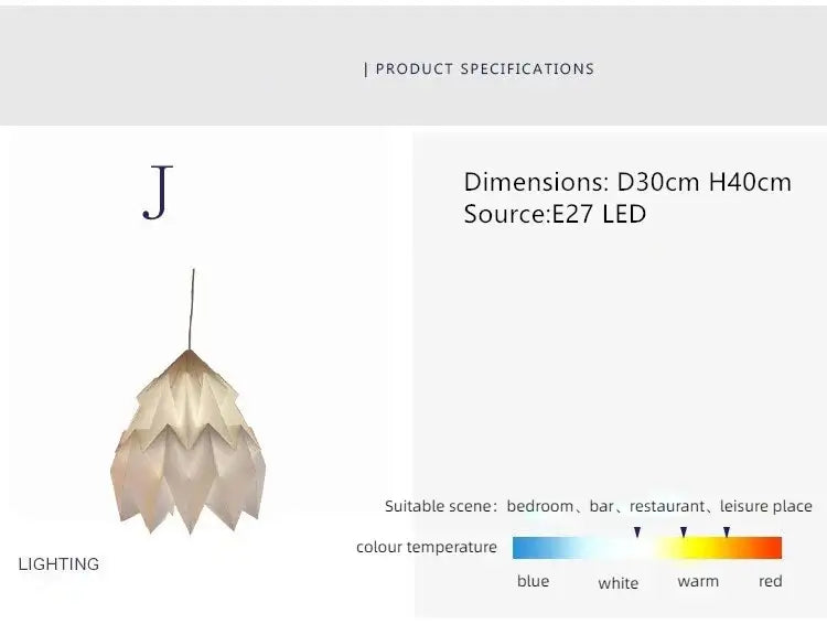 Élégante lanterne en papier inspirée par l'origami