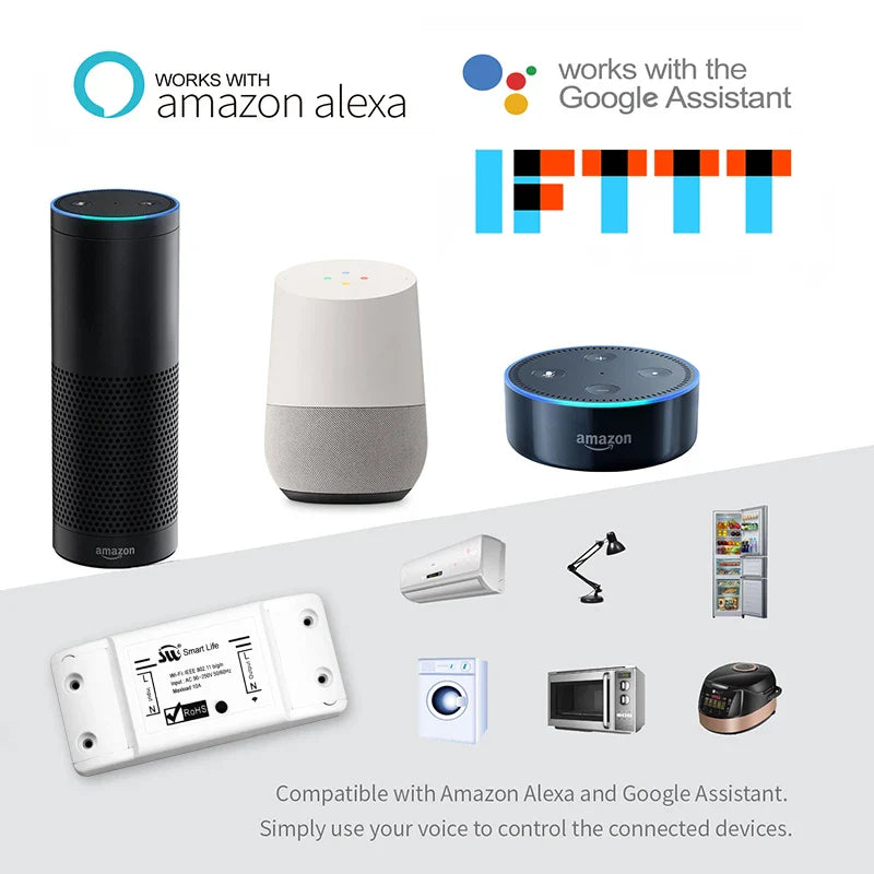 Disjoncteur universel intelligent et interrupteur à distance - Contrôle WiFi via les applications SmartLife Google Alexa