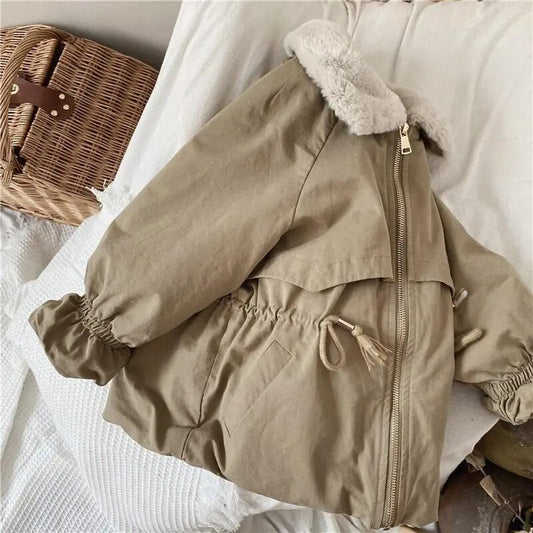 Veste en khaki doublée en fourrure pour enfants