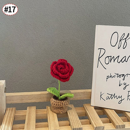 Décor de pot de fleurs au crochet fait main