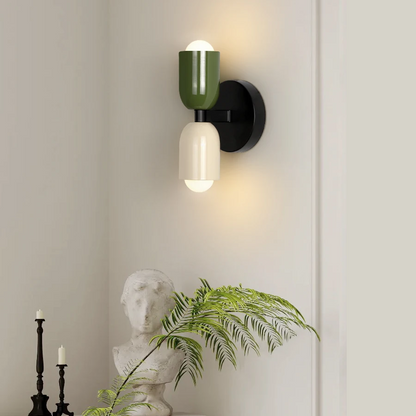 Applique murale LED économe en énergie Floroux avec deux têtes en acier inoxydable