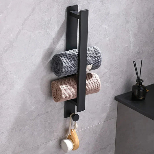 Porte-serviettes autocollant moderne - en argent et noir