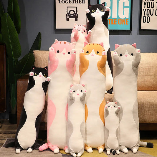 Adorable Coussin en Peluche Chat & Chien - 50-130cm (19.6-51.1 pouces) Coussin Doux pour Enfants & Filles, Parfait pour les Siestes et la Détente