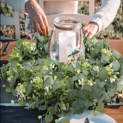 EucaGreen™ Eucalyptus Garland Set of 2 Pieces | Artificial Plant Decor | Ideal for Wedding, Table Decor & Wall Decoration