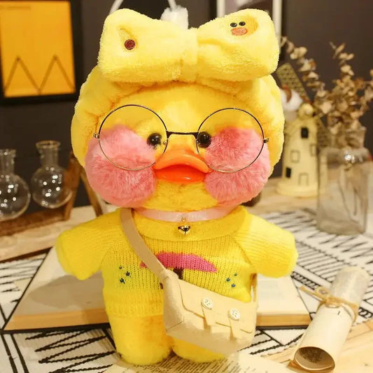 Dollop de canard en peluche doux jaune - 30 cm (11,8 pouces) Jouet en peluche à acide hyaluronique pour enfants, Cadeau parfait pour les filles