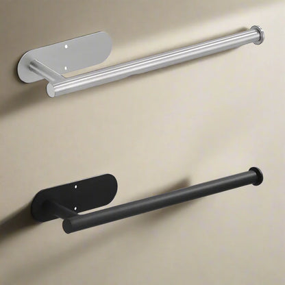 Étagère de salle de bain en acier inoxydable moderne et support autocollant pour rouleau de papier toilette