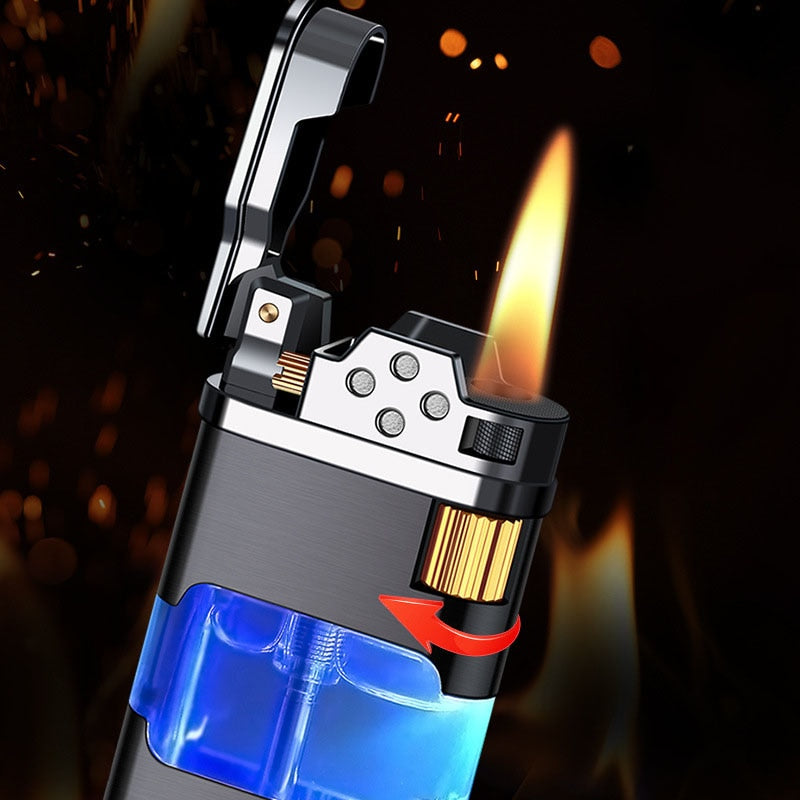 Floroux Gas Lighter | Wind-Resistant Blue Flame Design | Rechargeable | Stylish Accessory
