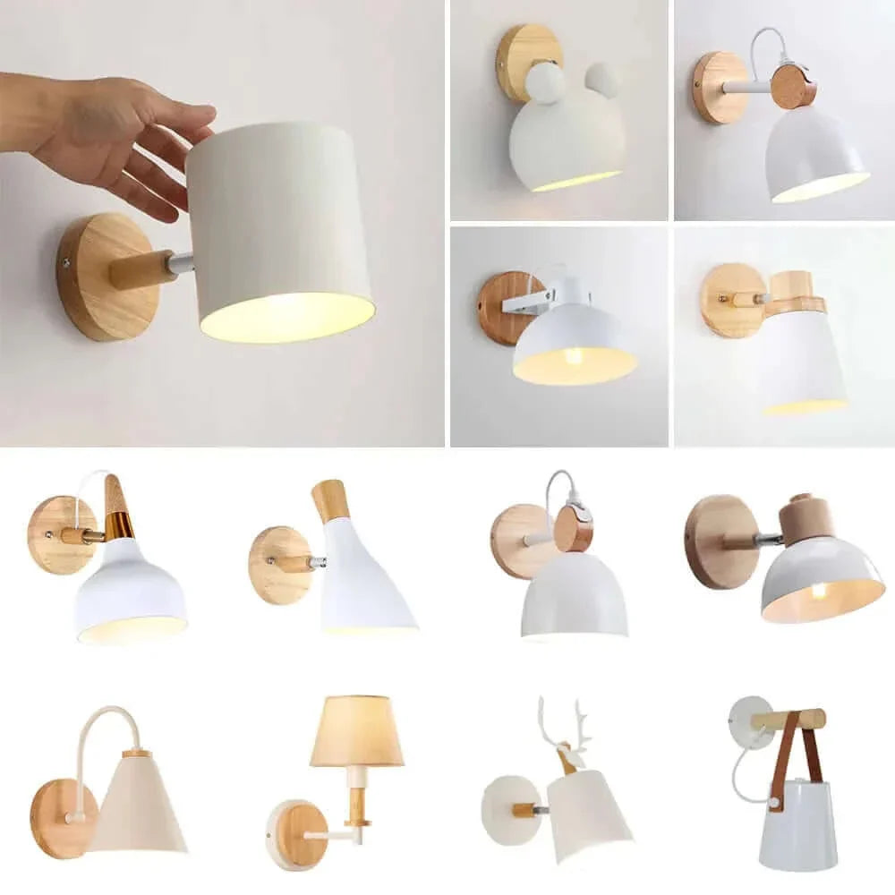 Collection de lampes murales en bois nordiques modernes
