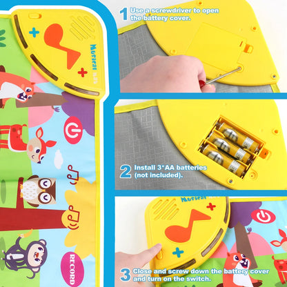 Tapis de danse musical multifonctionnel pour tout-petits - Clavier piano interactif avec sons d'animaux, cadeau éducatif pour enfants, amusement portable !