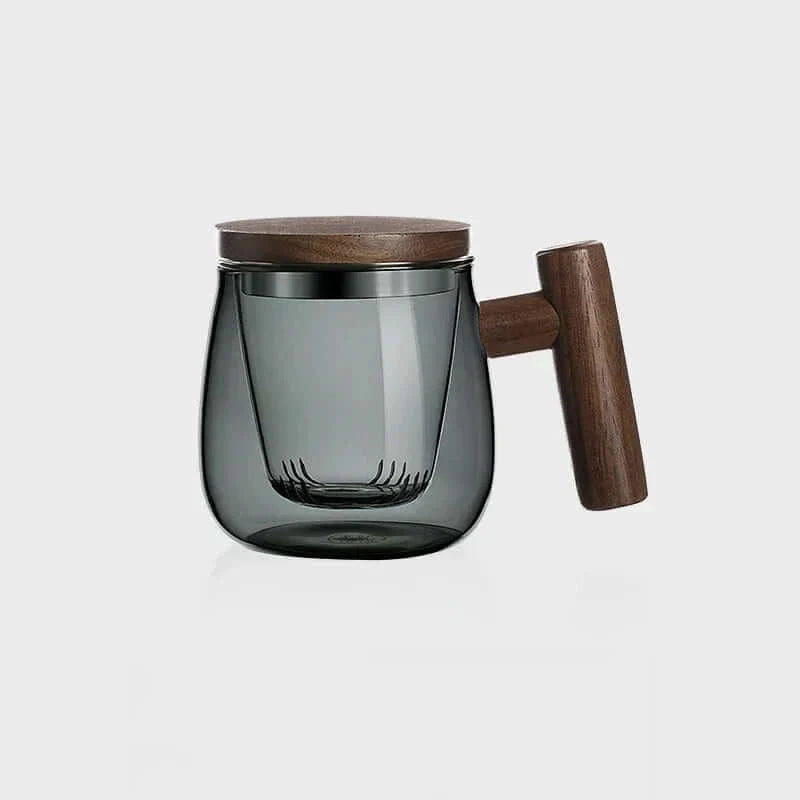 Tasse à thé en verre ultramoderne avec filtre et couvercle