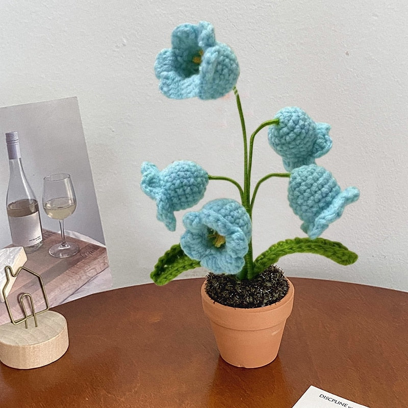 Décor de pot de fleurs au crochet fait main