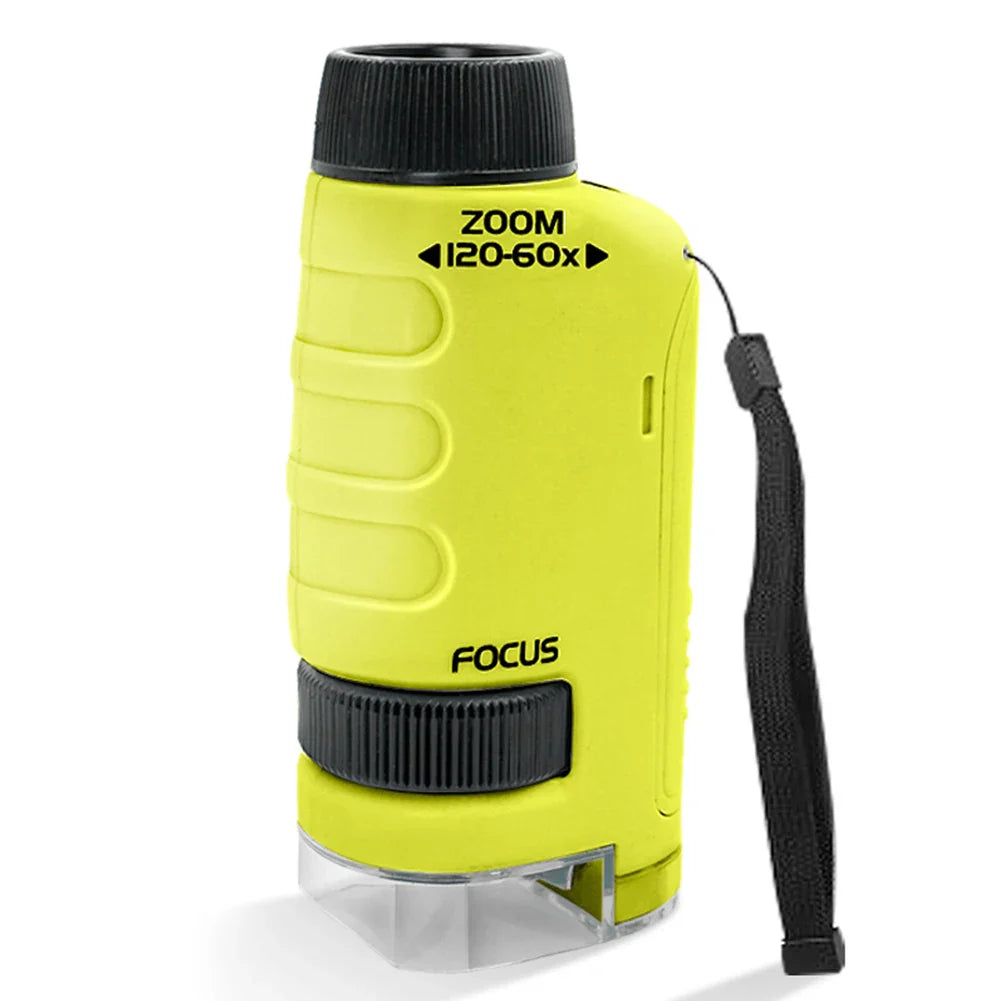 Microscope pour enfants 60-120x avec caméra et 8 lumières LED - Loupe éducative pour jeunes explorateurs