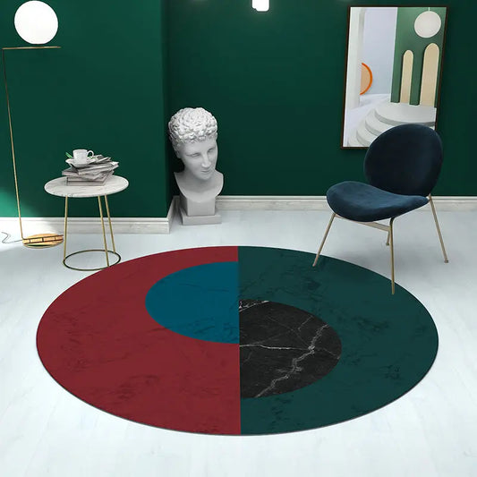 Tapis rond nordique – Tapis moderne et luxueux pour salon, chambre et balcon