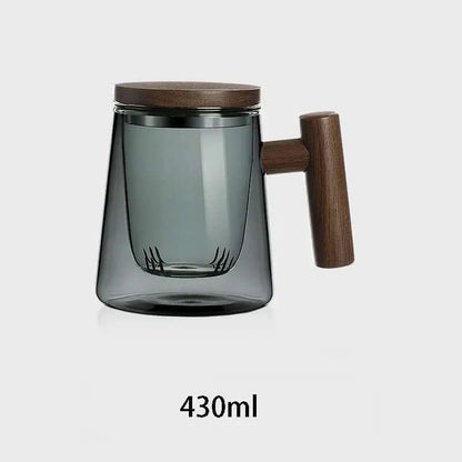 Tasse à thé en verre ultramoderne avec filtre et couvercle