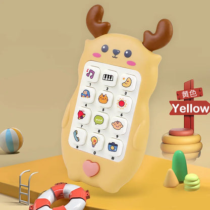 Jouet téléphone musical pour bébé avec anneau de dentition - Téléphone sonore d'apprentissage précoce pour nourrissons, idéal comme cadeau pour enfants pour dormir et jouer