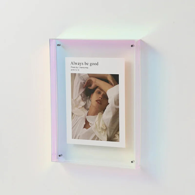 Floroux | Double-sided acrylic photo frame | Transparent and modern | Magnetic | Ideal for home and office