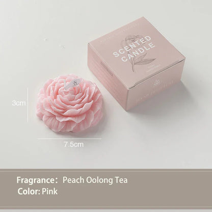 Bougies en cire d'abeille parfumées en forme de pivoine