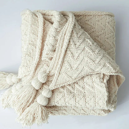 Floroux fleece blanket in chenille | Knitted design | For bed and couch | Soft and comfortable