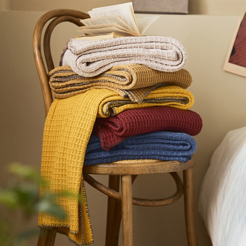 Couverture en coton gaufrée | Chaleur infinie à la maison