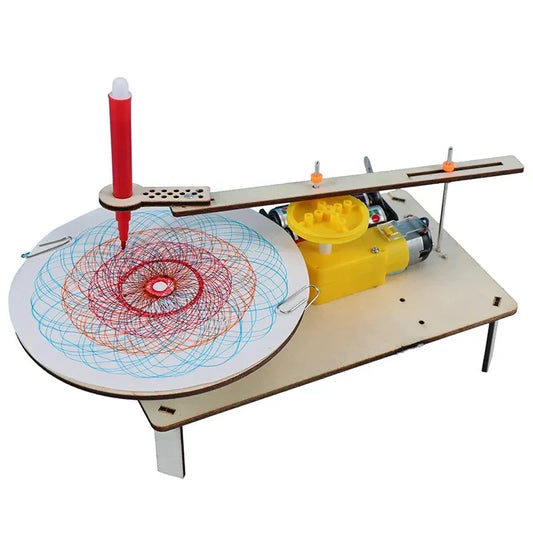 Kit de robot de dessin électrique en bois pour enfants - Jouet de science expérimentale créatif et assemblé DIY
