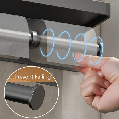 LuxeHold – Porte-rouleau de toilette multifonctionnel élégant