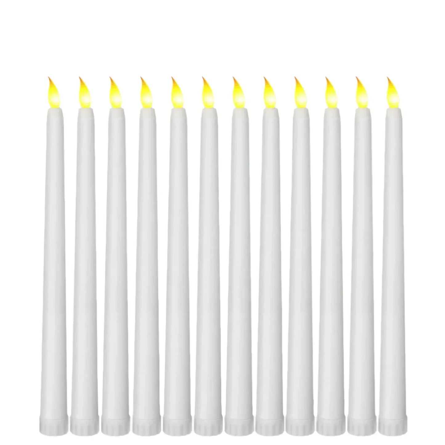 Floroux - Bougies coniques LED noires élégantes pour une ambiance effrayante et l'élégance des mariages