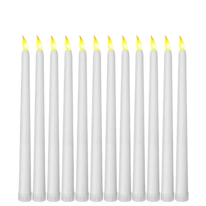 Floroux - Bougies coniques LED noires élégantes pour une ambiance effrayante et l'élégance des mariages