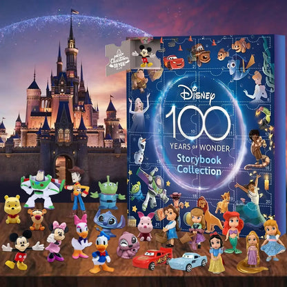 Calendrier de l'Avent de Noël 2024 avec des jouets Mickey, Minnie, Stitch et Hello Kitty pour enfants