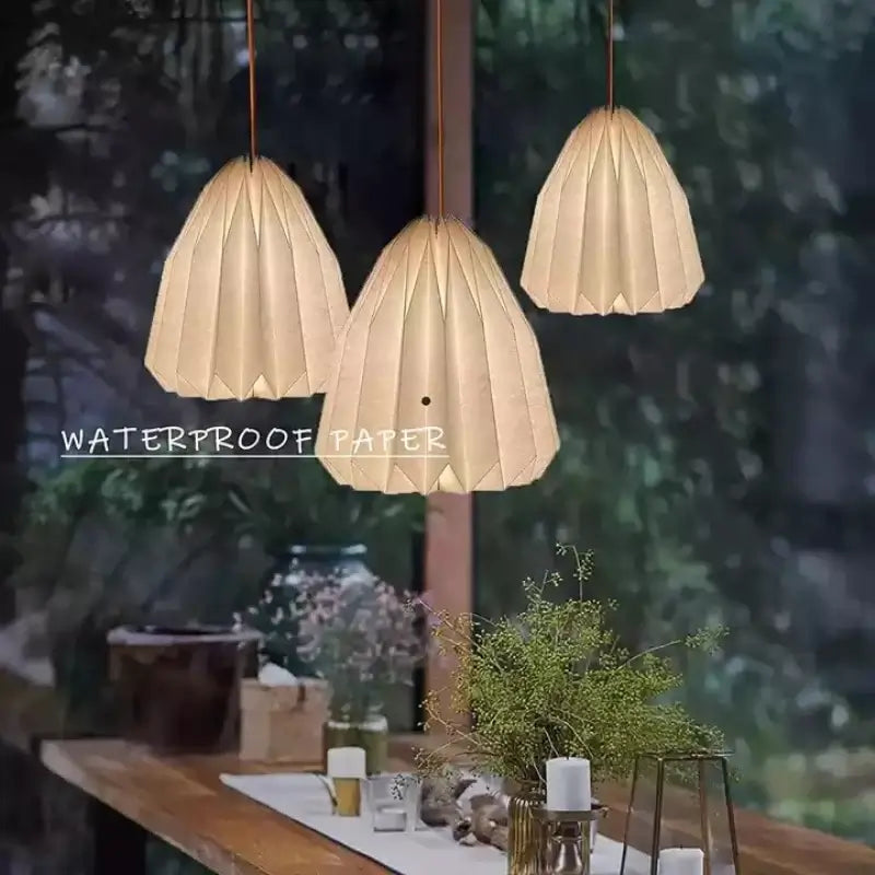 Élégante lanterne en papier inspirée par l'origami